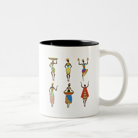 Afrikanische Tribal Art Ladys bunt ethnische Mode Zweifarbige Tasse (Rechts)