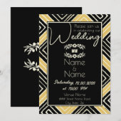 Afrikanische Tribal-Gold und Black Wedding Einladung (Vorne/Hinten)