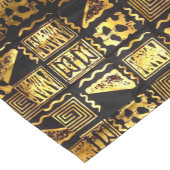 Afrikanische Tribal-Mud-Tuch-Grafik in Gold Kurzer Tischläufer (Ecke)