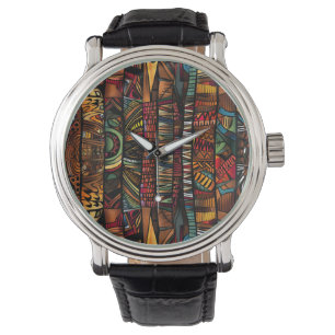 Afrikanische Tribal-Muster-Uhr Armbanduhr