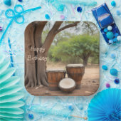 Afrikanische Trommeln Pappteller (Party)