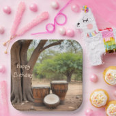 Afrikanische Trommeln Pappteller (Party)