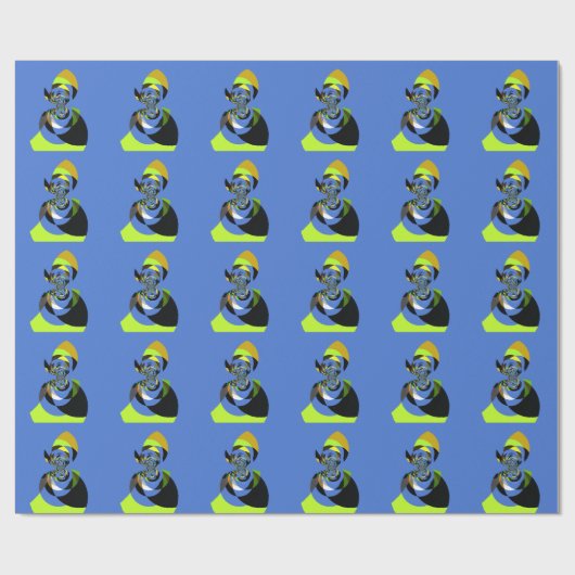 afrikanische Vector Design Art Print Geschenkpapier (Flach)