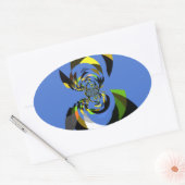 afrikanische Vector Design Art Print Ovaler Aufkleber (Umschlag)