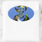 afrikanische Vector Design Art Print Ovaler Aufkleber (Tasche)