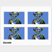 afrikanische Vector Design Art Print Rechteckiger Aufkleber (Blatt)