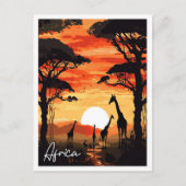 Afrikanische Vintage Reise Illustration Postkarte (Vorderseite)
