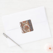 Afrikanische Vintage, traditionelle Ornament Motif Quadratischer Aufkleber (Umschlag)