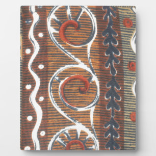 Afrikanische Vintage-Traditionelle-Ornament-Motiv- Fotoplatte