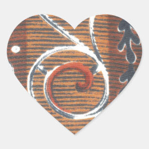 Afrikanische Vintage traditionelle Ornamentmotivfa Herz-Aufkleber