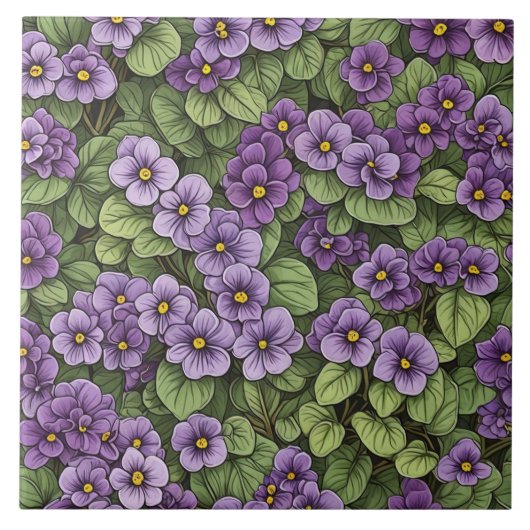 afrikanische Violet-Blume Fliese (Vorderseite)
