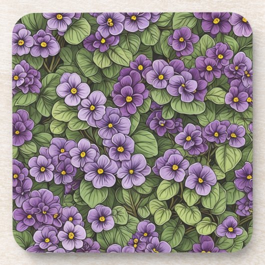 afrikanische Violet-Blume Getränkeuntersetzer (Vorderseite)