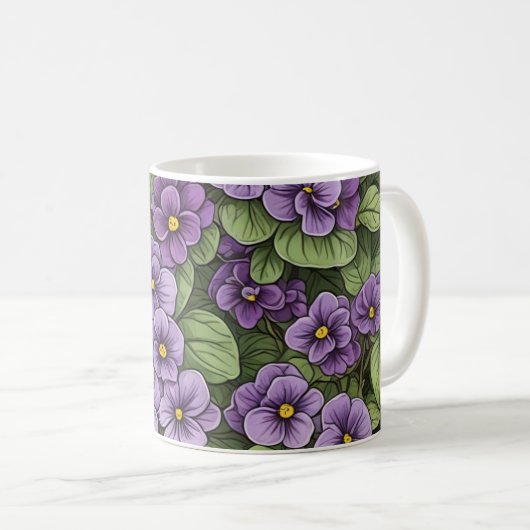afrikanische Violet-Blume Kaffeetasse (VorderseiteRechts)