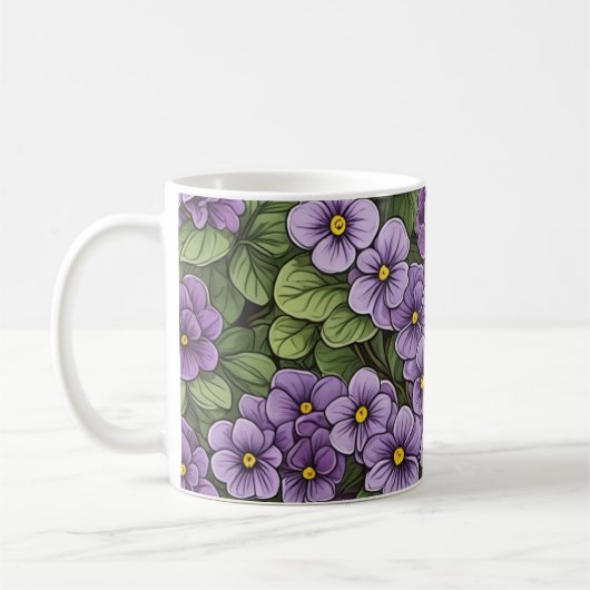afrikanische Violet-Blume Kaffeetasse (Links)