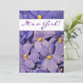 afrikanische Violets Babydusche Einladung (Stehend Vorderseite)