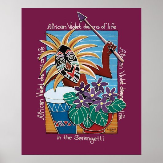 Afrikanische Violette in Serengetti Poster (Vorne)