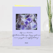 Afrikanische Violetten denken an Ihre Karte (Rückseite)