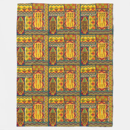Afrikanische Volkskunst - Nahtlose Formen Muster 1 Fleecedecke