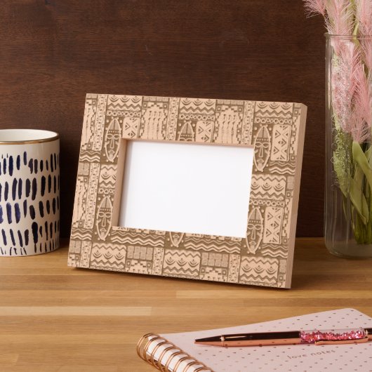 Afrikanische Volkskunst - Nahtlose Formen Muster 1 Geätzte Rahmen (Links)