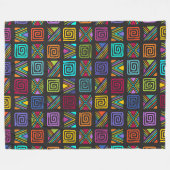 Afrikanische Volkskunst - Nahtlose Formen Muster 3 Fleecedecke (Vorderseite (Horizontal))