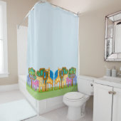 Afrikanische Volkskunst stilisierte Dschungeltiere Duschvorhang (Beispiel)