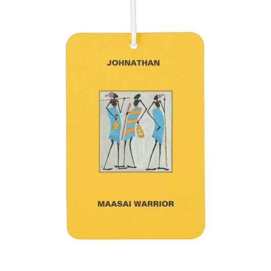 Afrikanische Wasserfarben Kunst, Maasai Krieger T  Autolufterfrischer (Vorderseite)
