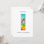 Afrikanische Wasserfarben Kunst, Tricky Dancer Geb Karte (Vorderseite/Rückseite Beispiel)