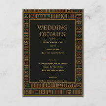 Afrikanische Wedding Kente Details Card