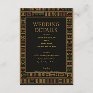 Afrikanische Wedding Kente Details Card Begleitkarte