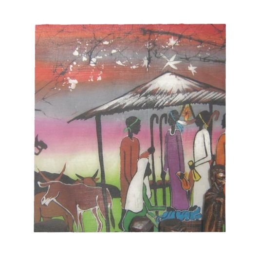 Afrikanische Weihnachts-Krippenszene Notizblock (Vorderseite)