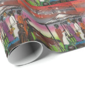 Afrikanische WeihnachtsGeburt Christis-Szene Geschenkpapier (Rolleneckpunkt)