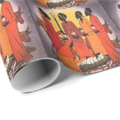 Afrikanische WeihnachtsGeburt Christis-Szene Geschenkpapier (Rolleneckpunkt)