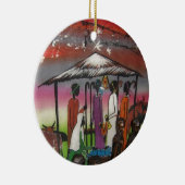 Afrikanische WeihnachtsGeburt Christis-Szene Keramik Ornament (Rechts)