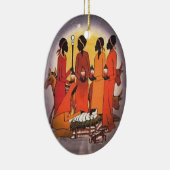 Afrikanische WeihnachtsGeburt Christis-Szene Keramikornament (Rechts)