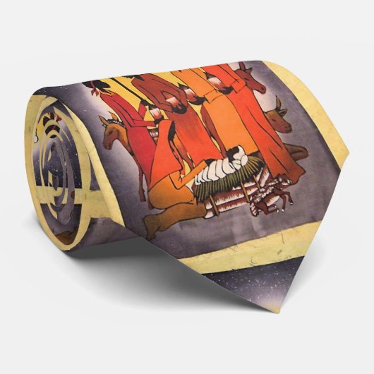 Afrikanische WeihnachtsGeburt Christis-Szene Krawatte (Gerollt)