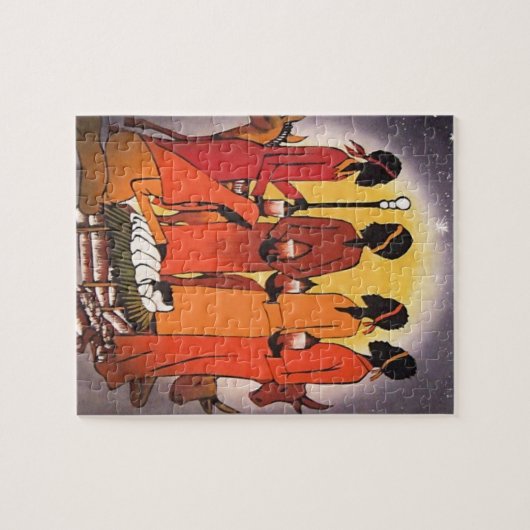 Afrikanische WeihnachtsGeburt Christis-Szene Puzzle (Horizontal)