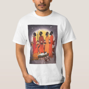 Afrikanische WeihnachtsGeburt Christis-Szene T-Shirt