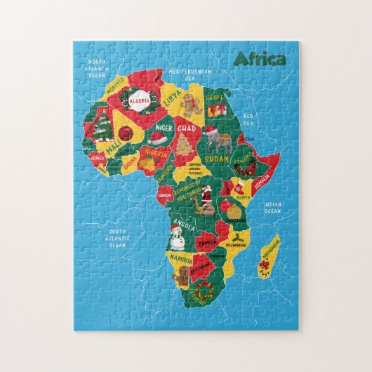 Afrikanische Weihnachtskarte Puzzle (Vertikal)