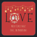 Afrikanische Weihnachtskarte Quadratischer Aufkleber<br><div class="desc">Afrikanische amerikanische Krippe Heilige Familie Weihnachten.</div>