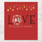 Afrikanische Weihnachtskarte Weinetikett (Einzelnes Label)