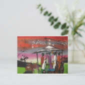 Afrikanische Weihnachtskrippe Feiertagspostkarte (Stehend Vorderseite)