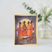 Afrikanische Weihnachtskrippe Feiertagspostkarte (Stehend Vorderseite)