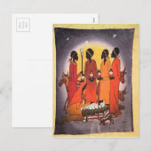 Afrikanische Weihnachtskrippe Feiertagspostkarte (Vorne/Hinten)