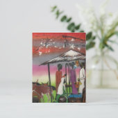 Afrikanische Weihnachtskrippe Feiertagspostkarte (Stehend Vorderseite)