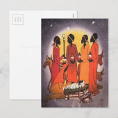 Afrikanische Weihnachtskrippe Feiertagspostkarte (Vorne/Hinten)