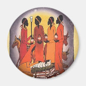 Afrikanische Weihnachtskrippe Magnet (Vorne)