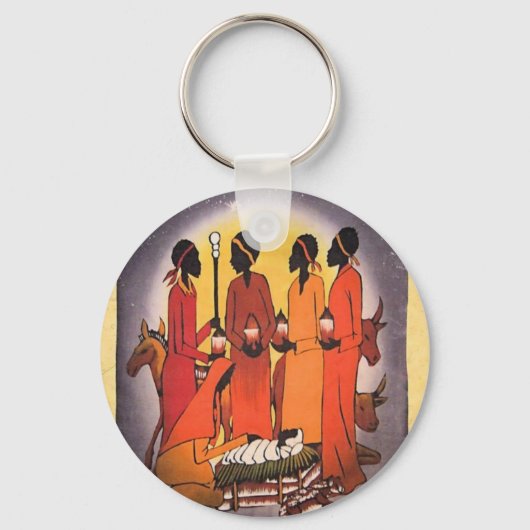 Afrikanische Weihnachtskrippe Schlüsselanhänger (Vorderseite)