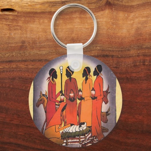 Afrikanische Weihnachtskrippe Schlüsselanhänger (Vorderseite)