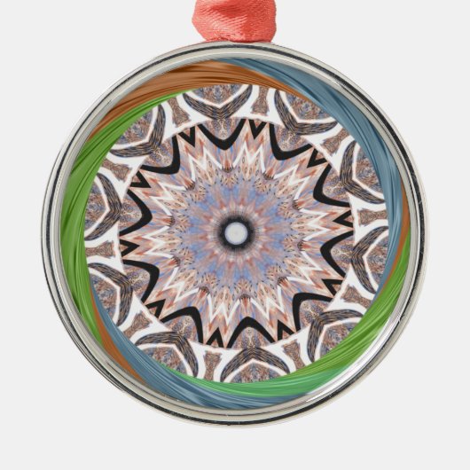 afrikanische Whirlkunst Silbernes Ornament (Vorne)