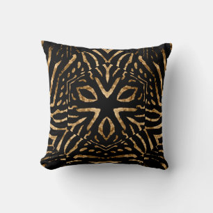 Afrikanische Wilde Pillows Zebra Schwarzer Goldran Kissen